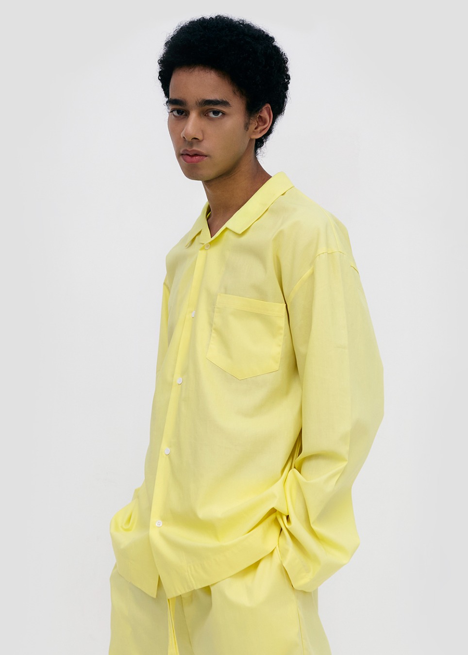 Stay Pajamas Long Sleeve Shirt - Lemon Yellow