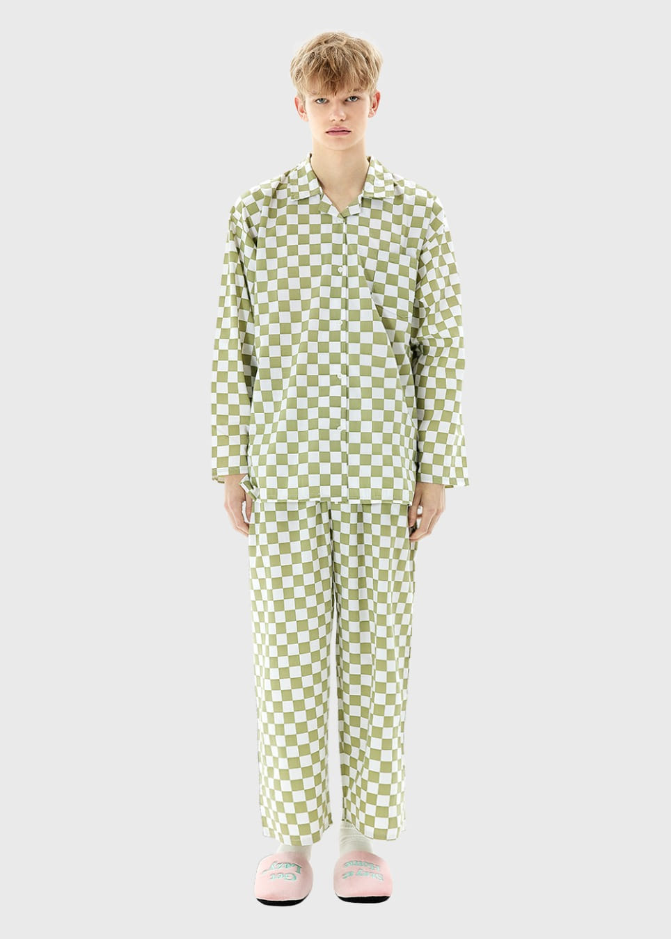 Chilling pajama Long Sets : Olive