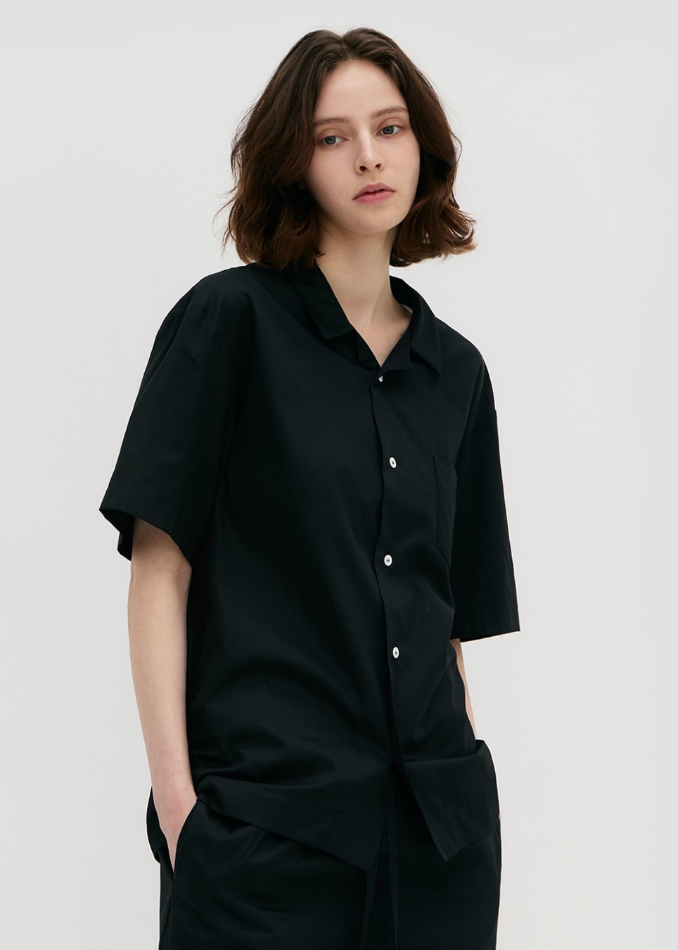 Stay Pajamas Short Sleeve Shirt - All Black